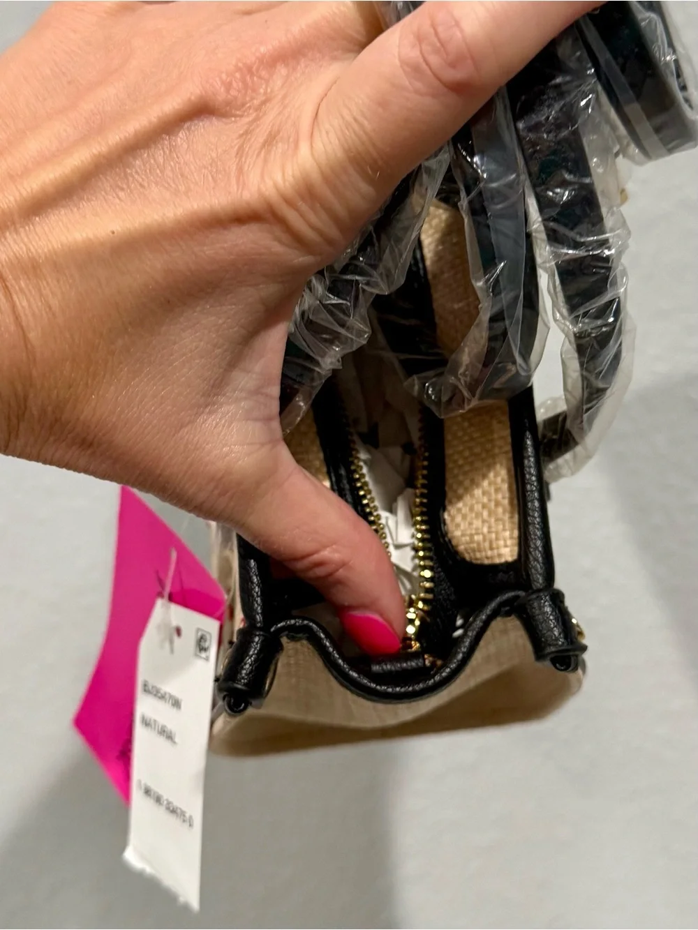 Betsey Johnson Natural Straw “Cherry on Top” Embroidered Satchel with Strap 🍒